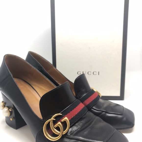 Gucci Leather Double GG Mid-Heel Loafer 40.5 EU - Picture 7 of 8